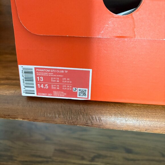 Nike Phantom GT2 Club TF Black Soccer Cleats, Men's Size 13 DC0821 001 New - Picture 6 of 6